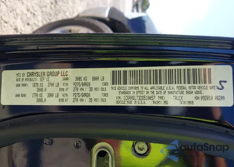 2013 Ram 1500 Big Horn из США, поврежденный, VIN 1C6RR6LT3DS510057